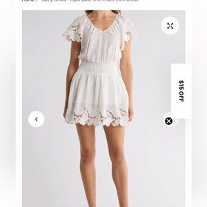 Ramy Brook - Ryan Lace Trim Linen Mini Dress xs